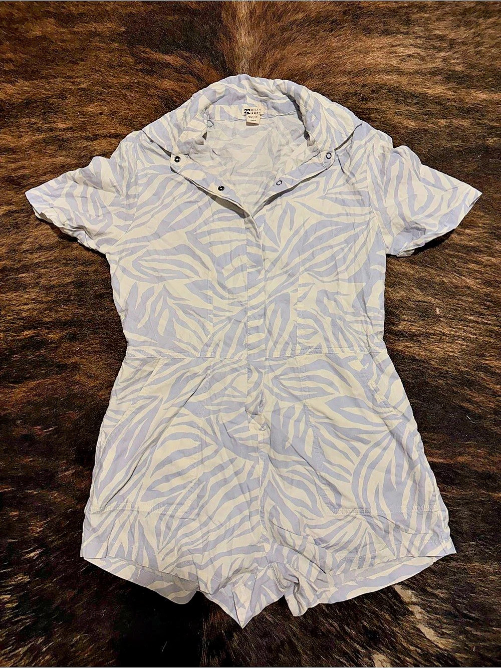 Billabong Blue & Gray Printed Romper
